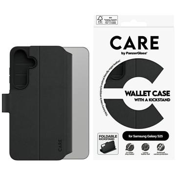 Samsung Galaxy S25 PanzerGlass Care Feature Portemonnee Hoesje met Kickstand - Zwart