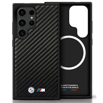 Samsung Galaxy S25 Ultra BMW Lederen Carbon MagSafe hoesje - Zwart