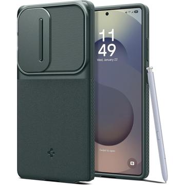 Samsung Galaxy S25 Ultra Spigen Optik Armor Hoesje - Afgrond groen