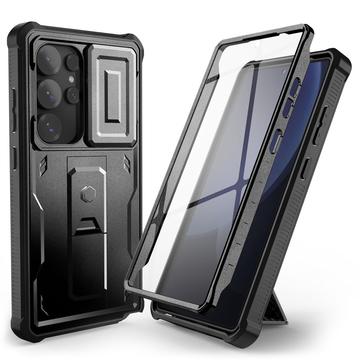 Samsung Galaxy S25 Ultra Tech-Protect Kevlar Cam+ Hoesje - Schermbeschermer, Camerabeveiliging, Kickstand - Zwart