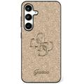 Samsung Galaxy S25+ Guess Fixed Glitter 4G Metal Logo Hoesje - Goud