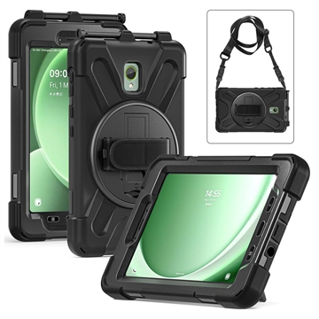 Samsung Galaxy Tab Active 3/Tab Active5 Heavy Duty 360 Cover met Polsbandje - Zwart