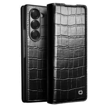 Samsung Galaxy Z Fold6 Qialino Classic Wallet Leren Hoesje - Krokodil