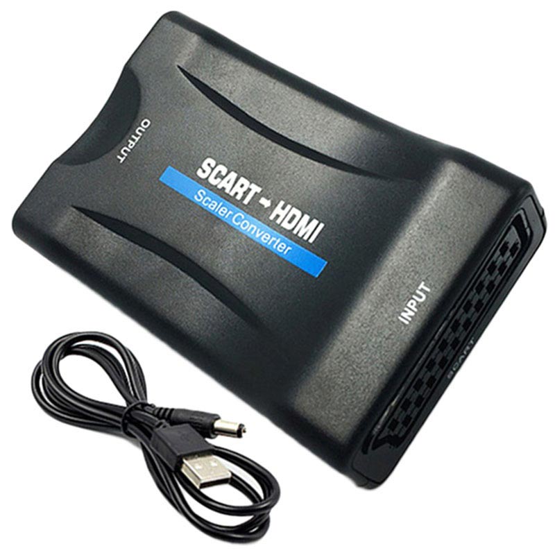 Voorverkoop Enten solidariteit Scart / HDMI 1080p AV Adapter met USB Kabel