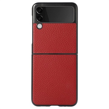 Samsung Galaxy Z Flip3 5G Slim Cover - Echt Leer - Rood