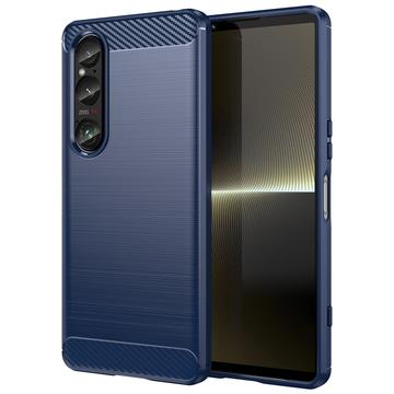 Sony Xperia 1 VI Geborsteld TPU Hoesje - Koolstofvezel