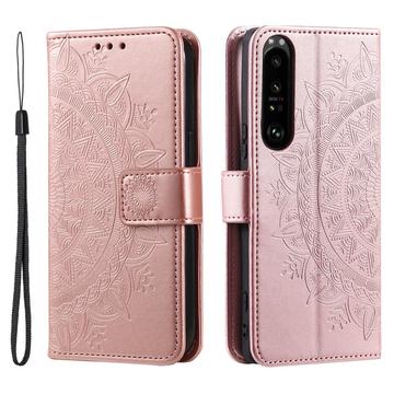 Sony Xperia 1 VI Mandala Series Portemonnee-hoesje - Rose Gold