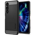 Sony Xperia 1 VI Spigen Rugged Armor TPU Hoesje - Zwart