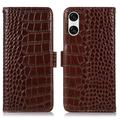 Sony Xperia 10 VI Crocodile Series Wallet Leren Hoesje met RFID