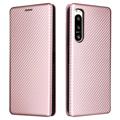 Sony Xperia 5 IV Flip Cover - Koolstofvezel