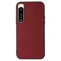 Sony Xperia 5 IV TPU Hoesje - Carbon Fiber - Rood