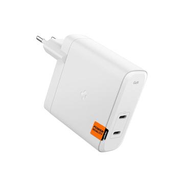 Spigen ArcStation Pro GaN-1402 Dubbele USB-C 140W Wandoplader - Wit