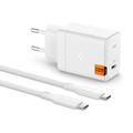 Spigen ArcStation Pro GaN-651 65W Wandoplader met Type-C kabel - Wit