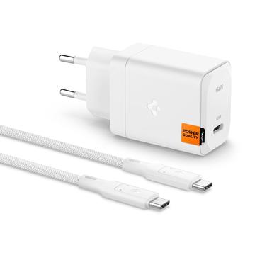 Spigen ArcStation Pro GaN-651 65W Wandoplader met Type-C kabel - Wit