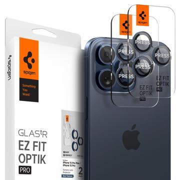 Spigen Glas.tR Ez Fit Optik Pro iPhone 14 Pro/14 Pro Max/15 Pro/15 Pro Max/16 Pro/16 Pro Max Lens Glazen Protector - Titaniumblauw