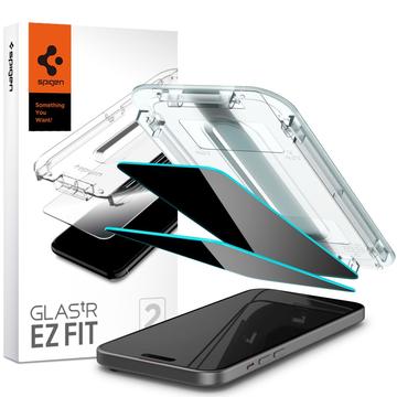 iPhone 15/16 Spigen Glas.tR Ez Fit Privacy Screenprotector - 2 St.