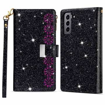 Starlight Series Samsung Galaxy S22+ 5G Portemonnee Hoesje - Zwart