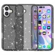 iPhone 16 Plus Stylish Glitter Series Hybride Hoesje - Zwart