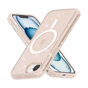 iPhone 16e Stylish Glitter Series Hybride Hoesje - MagSafe-compatibel - Goud