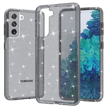 Samsung Galaxy S21 5G Stylish Glitter Series Hybride Hoesje - Grijs