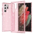 Samsung Galaxy S22 Ultra 5G Stylish Glitter Series Hybride Hoesje - Roze