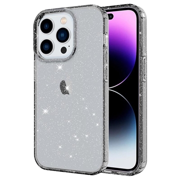 Stylish Glitter Series iPhone 14 Pro TPU Hoesje - Zwart