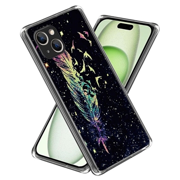 iPhone 15 Stijlvolle Ultradunne TPU Hoesje - Pioen