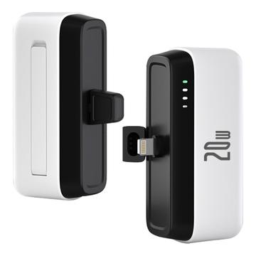 T160 Mini Draagbare Lightning Power Bank - PD 20W, 5000mAh - Wit