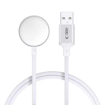 Tech-Protect MC02 UltraBoost magnetische oplader voor Apple Watch met USB-A-kabel - 1m - Wit