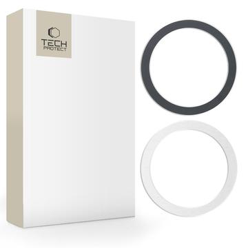 Tech-Protect MagMat MagSafe Universele Magnetische Ring - 2-Pack - Zwart & Zilver