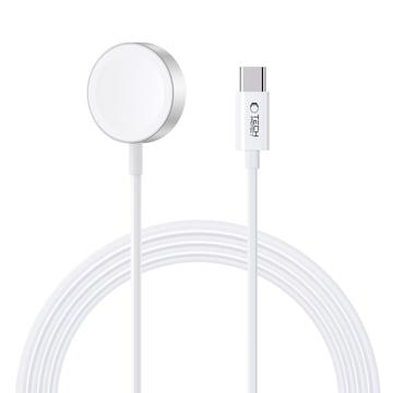 Tech-Protect UltraBoost magnetische oplader voor Apple Watch - USB-C kabel, 120cm - Wit