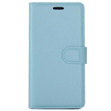 Huawei P10 Getextureerde Wallet Case - Blauw