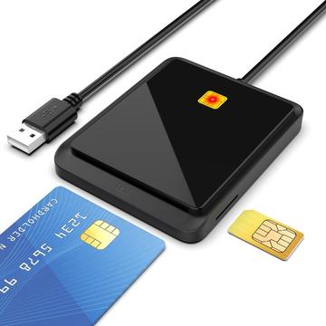 USB 2.0 Slimme Kaartlezer - SIM, ID, Bankpas