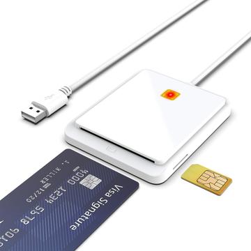 USB 2.0 Slimme Kaartlezer - SIM, ID, Bankpas