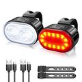 USB oplaadbare fietslichtset IPX4 Heldere koplamp en LED fietsverlichting accessoires voor 's nachts fietsen