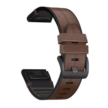 Universele Garmin 22mm Lederen & Siliconen band - Bruin