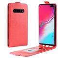 Samsung Galaxy S10 5G Verticale Flip Hoesje met Creditcardvak - Rood