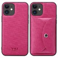 Vili T iPhone 12/12 Pro Hoesje met Magnetisch Portemonnee - Hot Pink