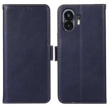 Nothing Phone (2) Leren Portemonnee Hoesje met RFID - Blauw