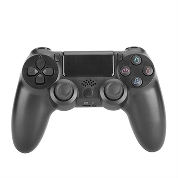 Draadloze gamecontroller gamepad voor PS4 game joystick met luidspreker en stereo hoofdtelefoonaansluiting - Zwart