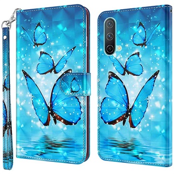 Wonder Series Oneplus Nord CE 5G Portemonnee Hoesje - Blauwe Vlinder