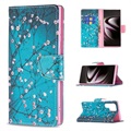 Wonder Series Samsung Galaxy S22 Ultra 5G Wallet Case - Wit Bloemen