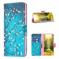 Wonder Series iPhone 14 Plus Portemonnee Hoesje - Wit Bloemen