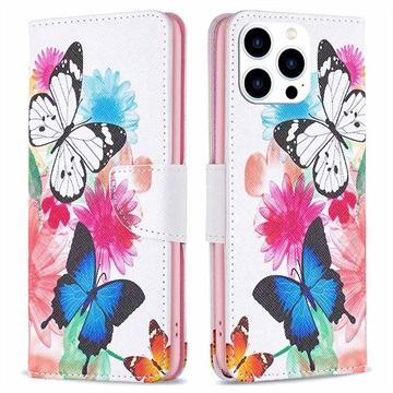 Wonder Series iPhone 14 Pro Portemonnee Hoesje - Vlinders