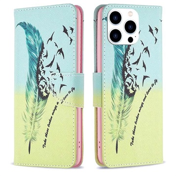 Wonder Series iPhone 14 Pro Portemonnee Hoesje - Veren