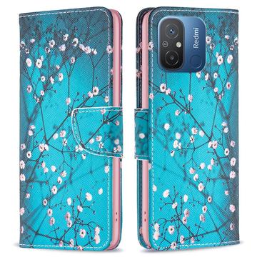 Xiaomi Redmi 12C, Poco C55 Wonder Series Portemonnee Hoesje - Wit Bloemen