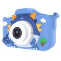 X12S Schattige Draak Kindercamera met 32GB Geheugenkaart - Blauw