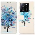 Xiaomi 13T/13T Pro Glam Series Portemonnee Hoesje - Bloeiende Boom / Blauw