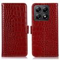 Xiaomi 14T Pro Crocodile Series Wallet Leren Hoesje met RFID - Rood