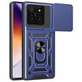 Xiaomi 14T Hybride Hoesje met Roterende Ring en Cameraschild - Blauw